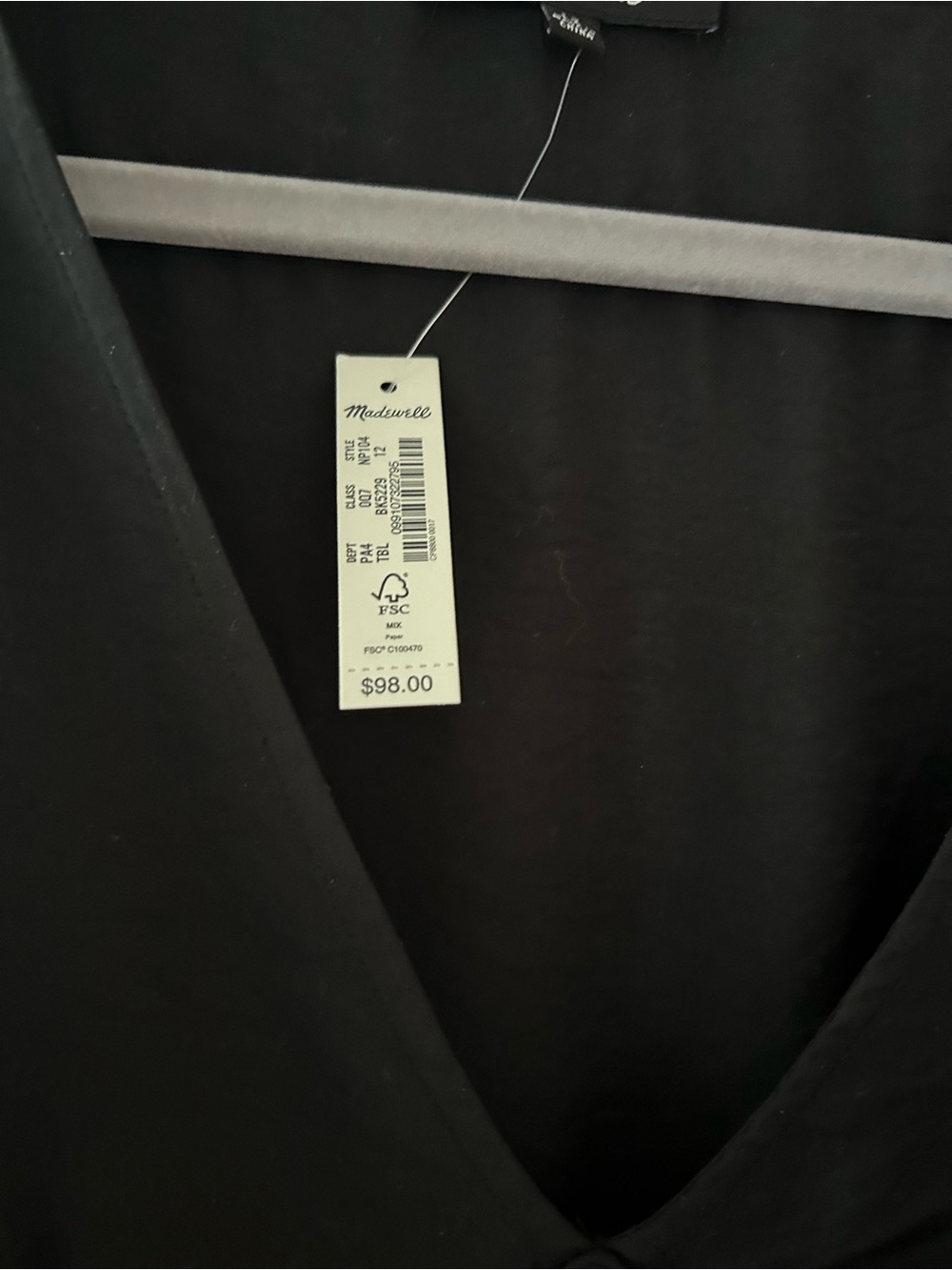Madewell Ariana midi dress black deep v neck curve hugging bias dress nwt - Picture 5 of 5